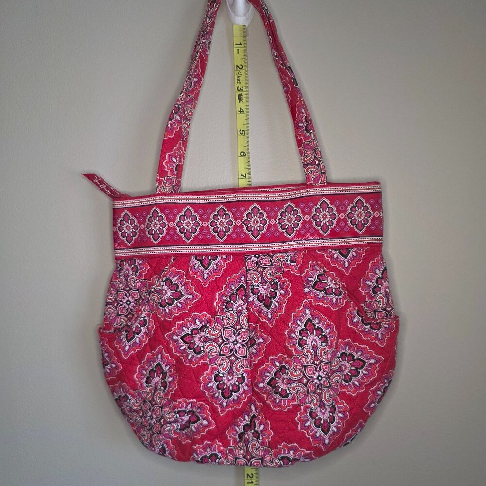 Share Vera Bradley Womens Quilted Bucket Purse Handbag Tote Bag "Frankly Scarlet
